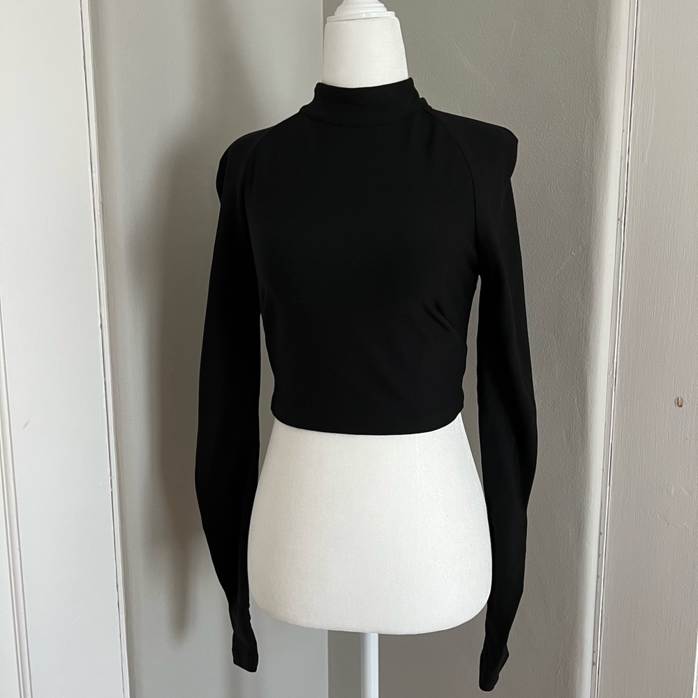 House of CB Mock Neck Cropped Top